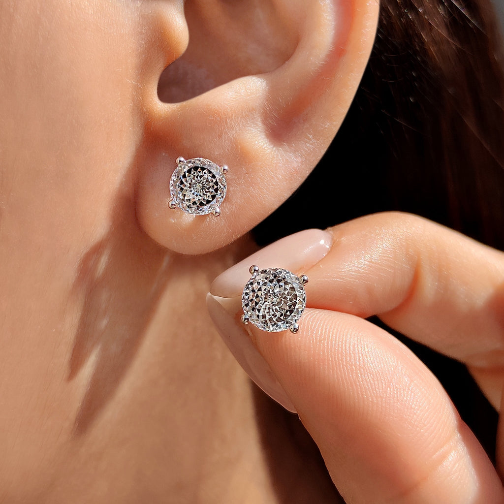 Lab Grown Diamond Portuguese Cut Diamond Earrings