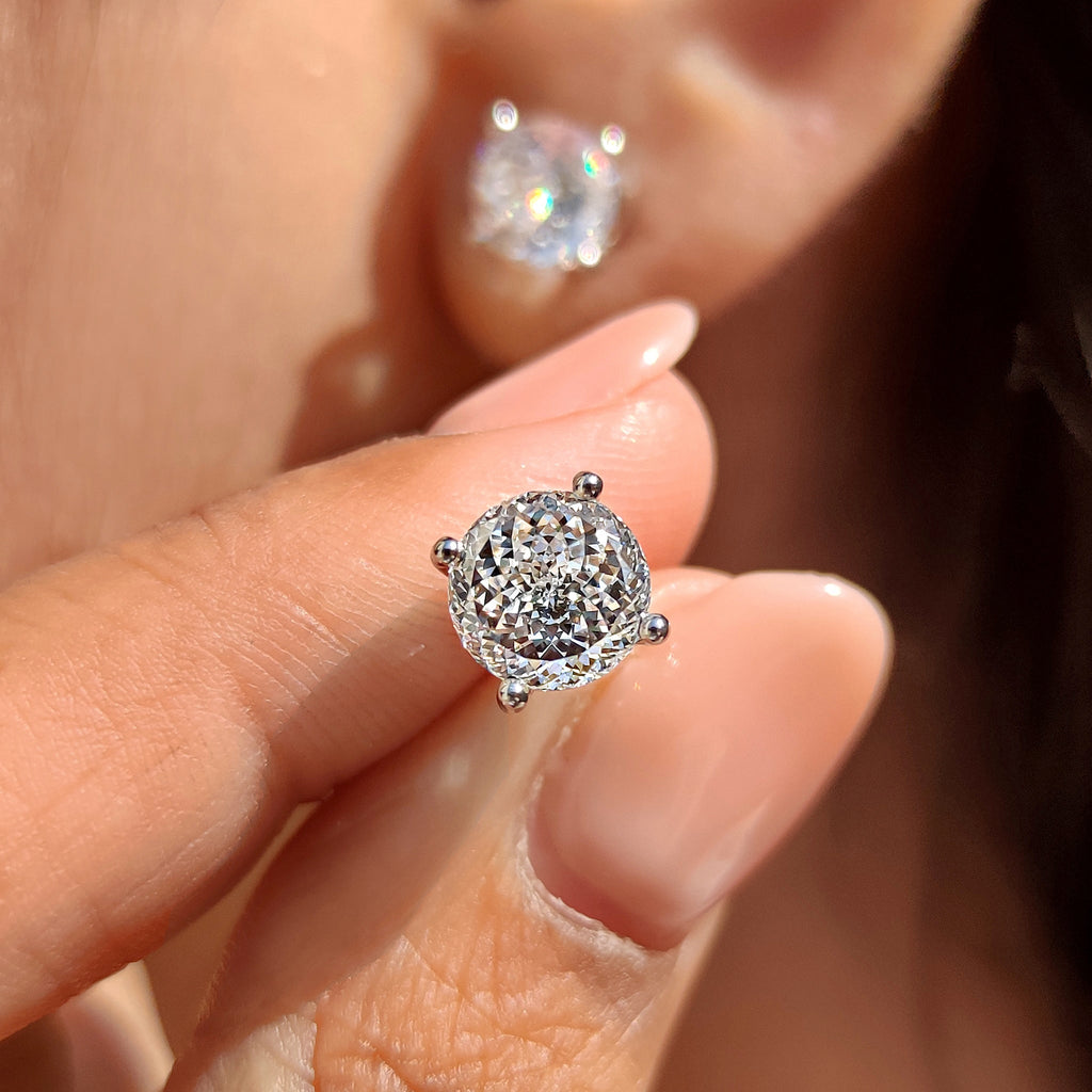 Lab Grown Diamond Portuguese Cut Diamond Earrings