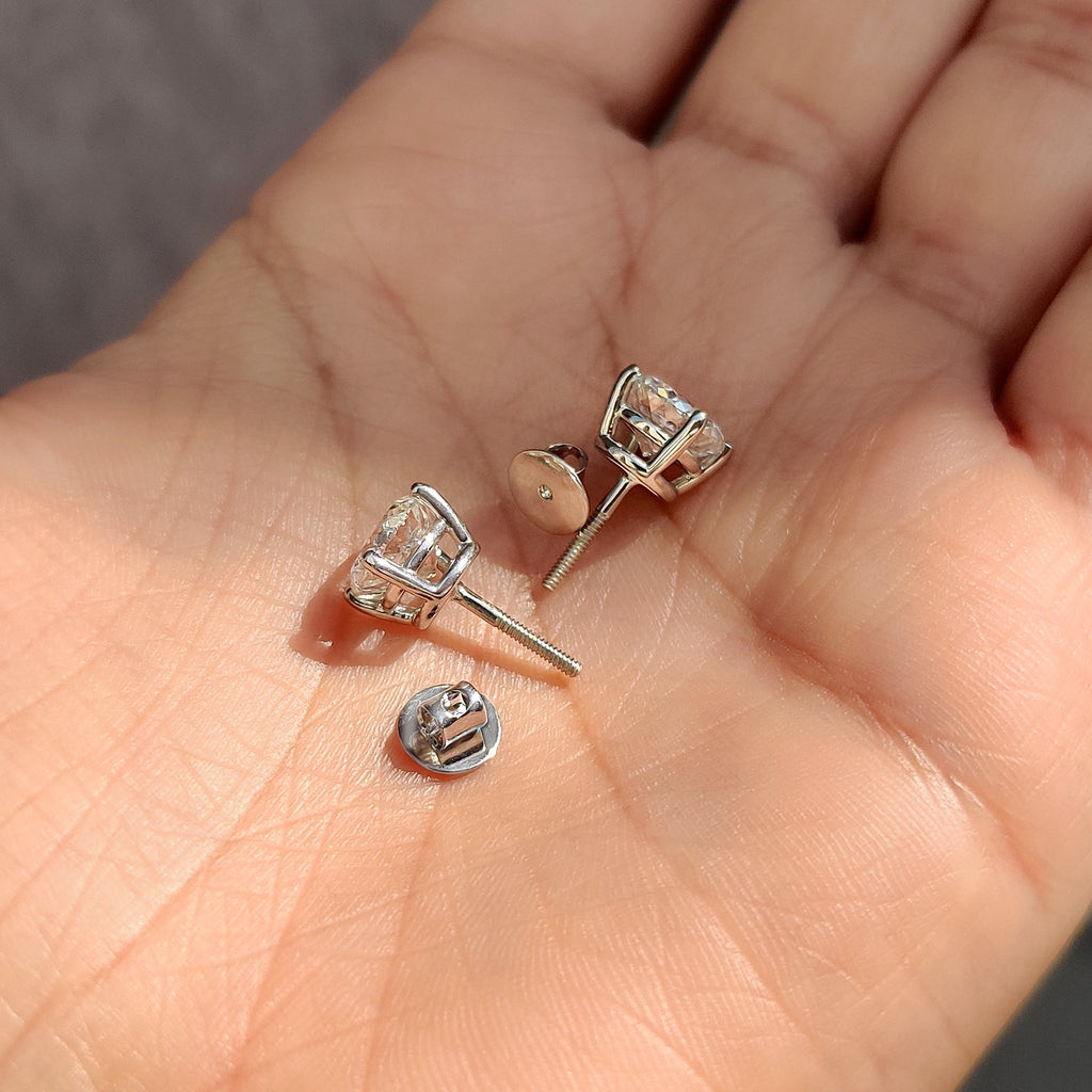 Lab Grown Diamond Portuguese Cut Diamond Earrings