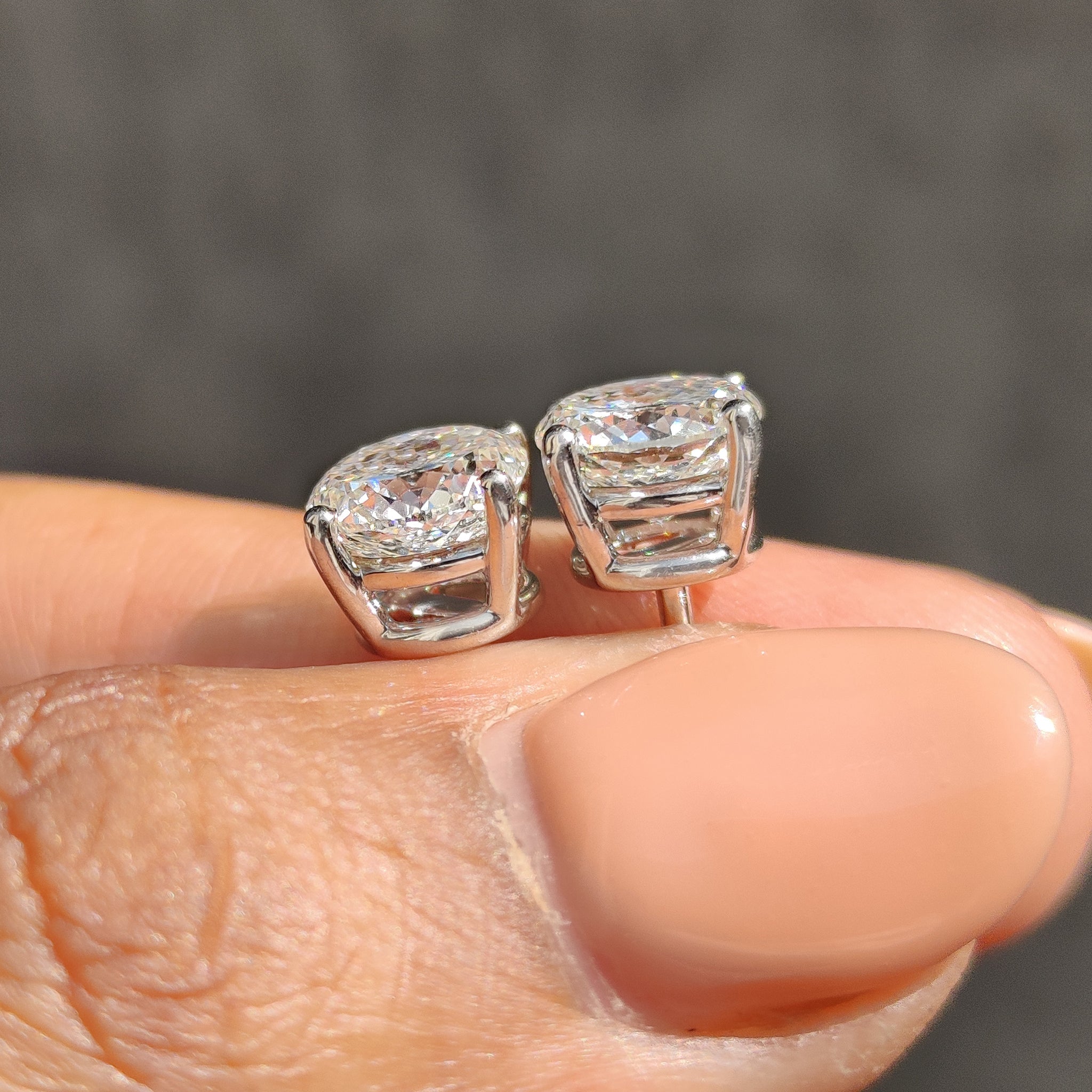 Lab Grown Diamond Portuguese Cut Diamond Earrings