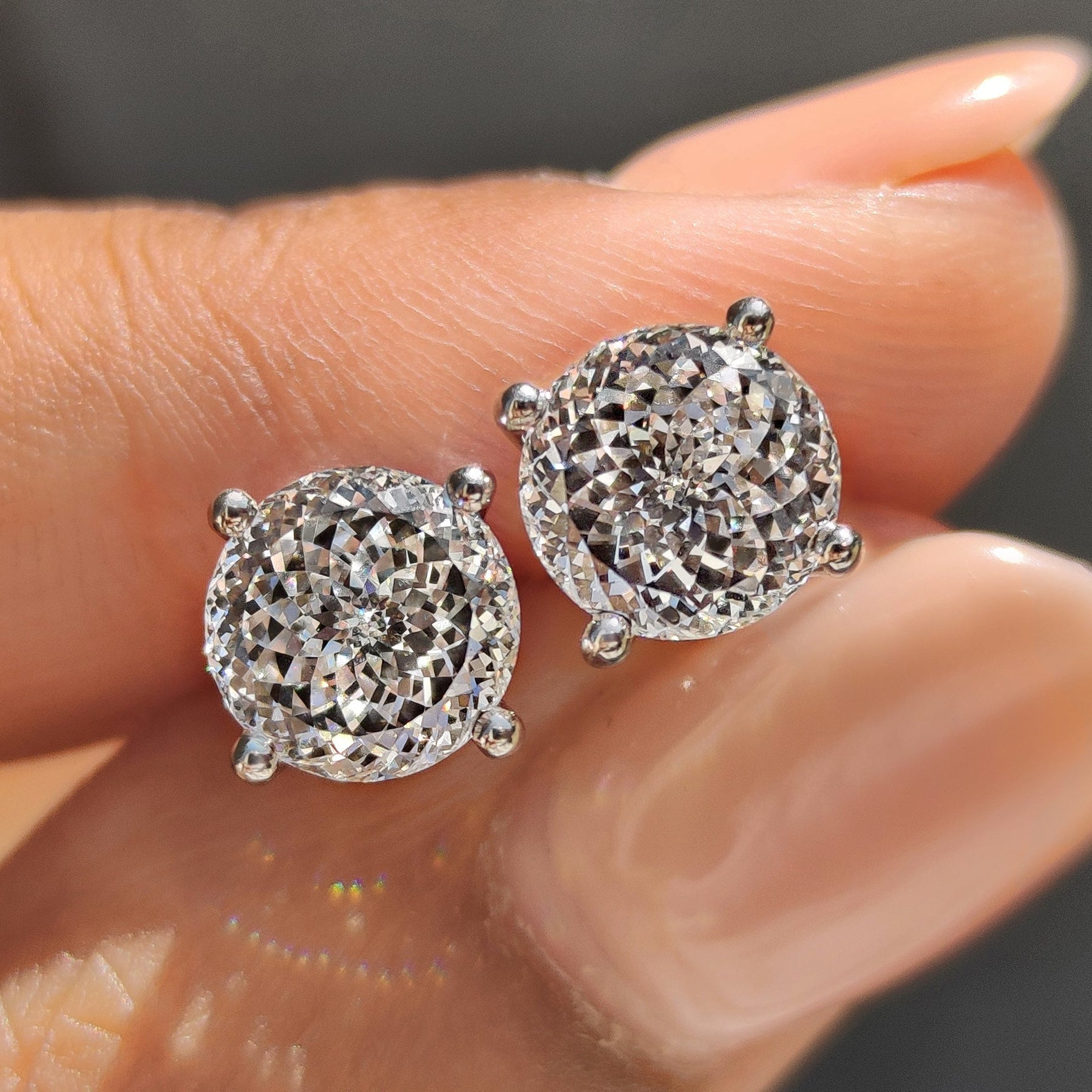 Lab Grown Diamond Portuguese Cut Diamond Earrings
