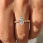 1 - 4 Carat Dutch Marquise Ring in Milgrain Setting