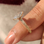 1 - 4 Carat Dutch Marquise Ring in Milgrain Setting