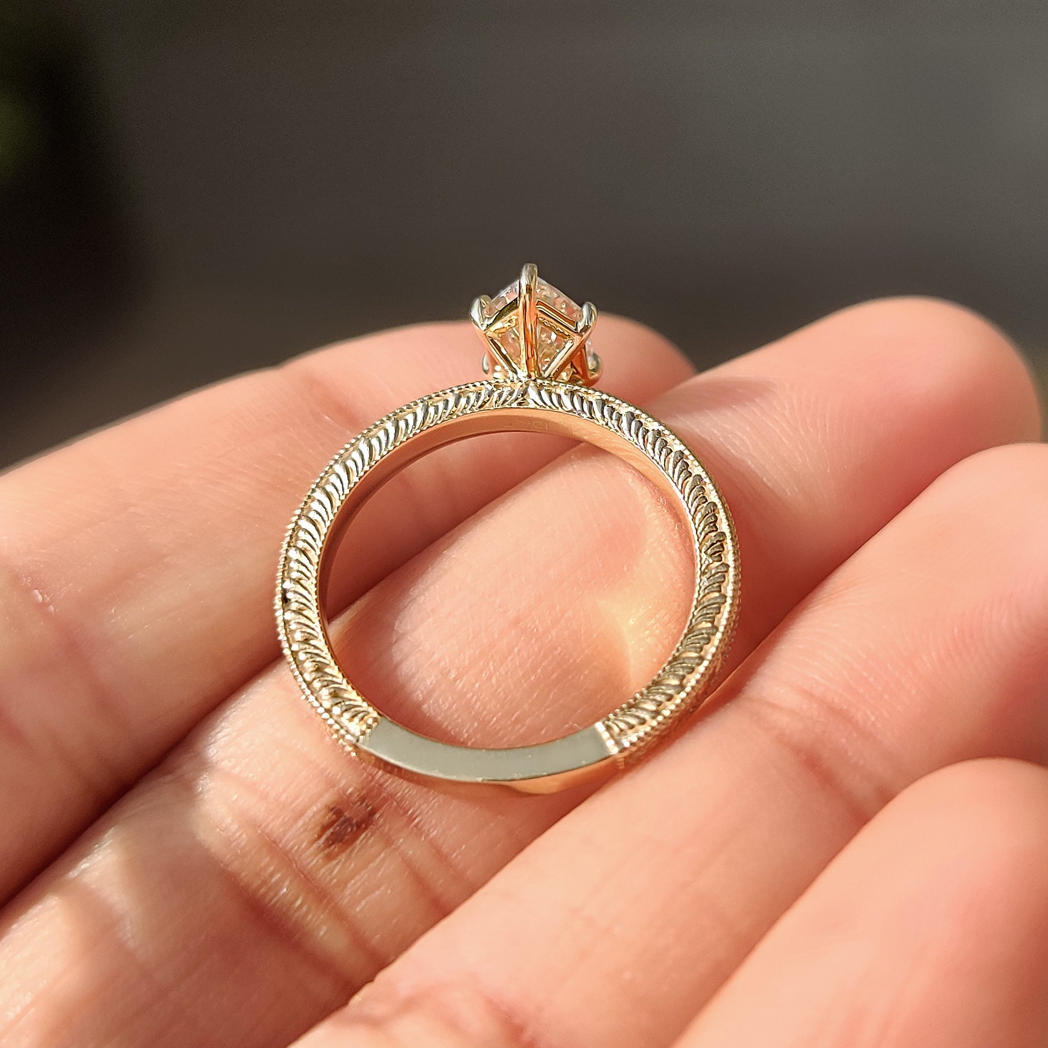 1 - 4 Carat Dutch Marquise Ring in Milgrain Setting