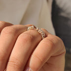 Marquise and Round Diamond Open Gap Wedding Band