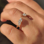 Marquise and Round Diamond Open Gap Wedding Band