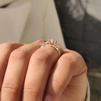 Pear Diamond Nature Inspired Engagement Ring in Filigree style