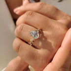 Pear Diamond Nature Inspired Engagement Ring in Filigree style