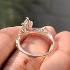 Pear Diamond Nature Inspired Engagement Ring in Filigree style