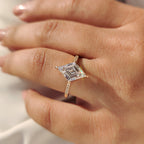 Lozenge Cut Diamond Ring in Secure Compass Prong Setting