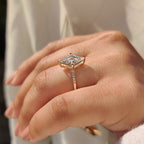 Lozenge Cut Diamond Ring in Secure Compass Prong Setting