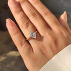 Lozenge Cut Diamond Ring in Secure Compass Prong Setting
