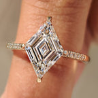 Lozenge Cut Diamond Ring in Secure Compass Prong Setting