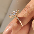Lozenge Cut Diamond Ring in Secure Compass Prong Setting