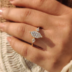 1.50 CT Dutch Marquise and Kite Cut Three Diamond Ring