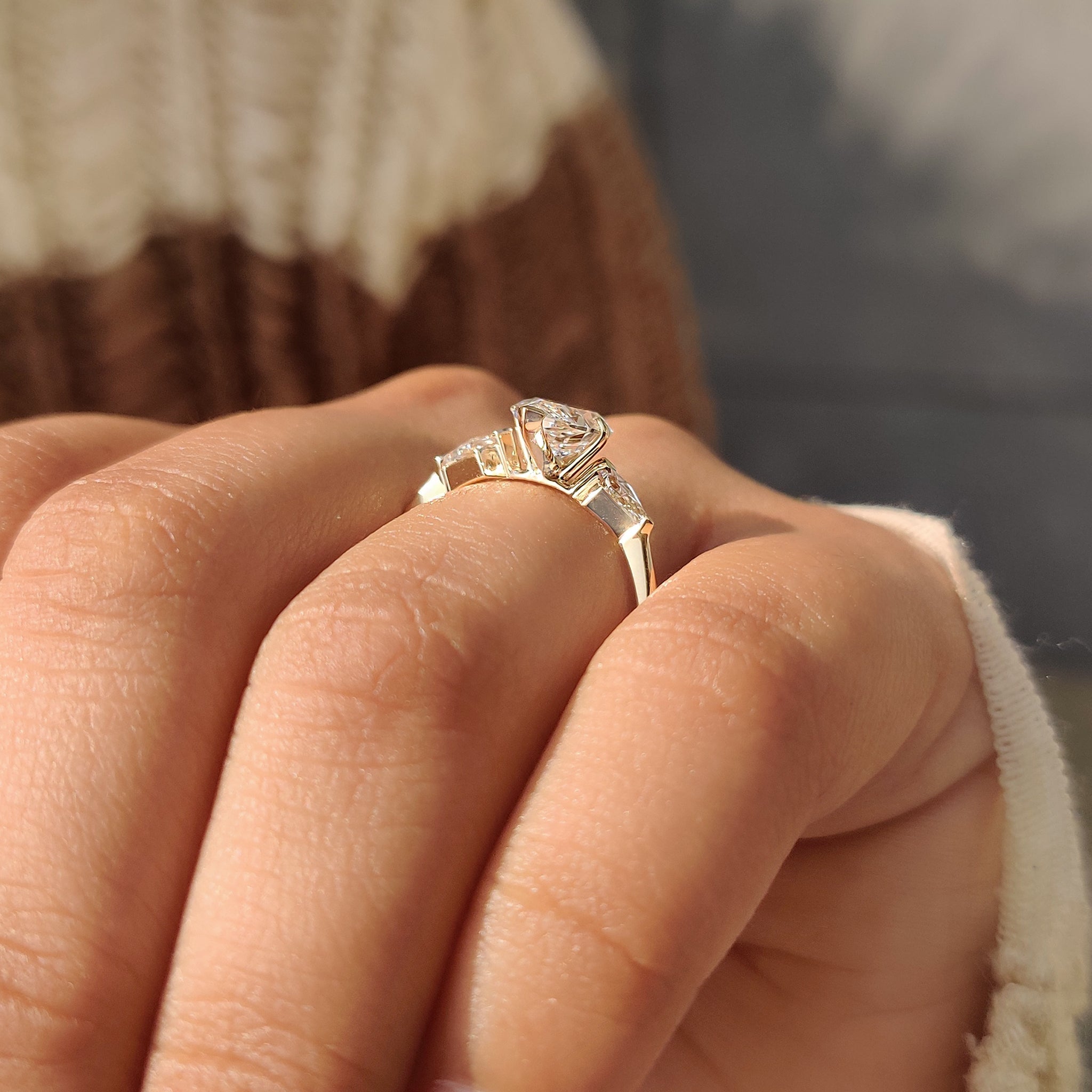 1.50 CT Dutch Marquise and Kite Cut Three Diamond Ring