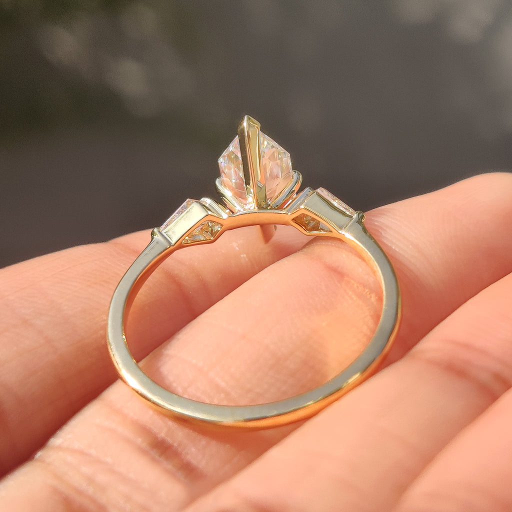 1.50 CT Dutch Marquise and Kite Cut Three Diamond Ring