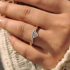 Heart Shaped Diamond Ring in Twisted Pave Setting