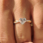 Heart Shaped Diamond Ring in Twisted Pave Setting