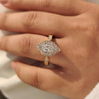 Dutch Marquise Diamond Engagement Ring in Vintage Style