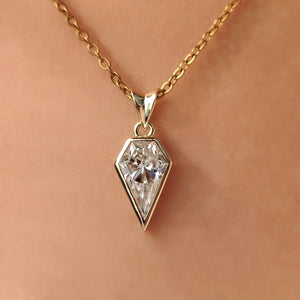 Spear Cut Moissanite Solitaire Pendant