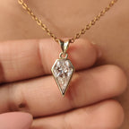 Spear Cut Moissanite Solitaire Pendant