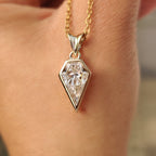 Spear Cut Moissanite Solitaire Pendant