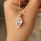 Spear Cut Moissanite Solitaire Pendant