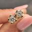 Round Cut Flower Shaped Diamond Earrings