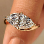 1 - 2 CT Marquise Diamond Solitaire Ring in Bypass Setting