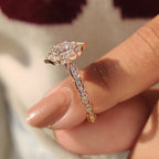 Hexagon Diamond Ring in Vintage Style