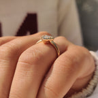 Pear Cut Diamond Ring in Bezel Type Prong Setting