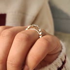 Vintage Oval Cut Diamond Ring in Milgrain Setting