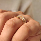 Round Diamond Enhancer V Shaped Wedding Band