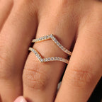 Round Diamond Enhancer V Shaped Wedding Band