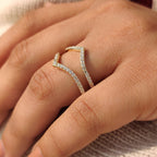 Round Diamond Enhancer V Shaped Wedding Band