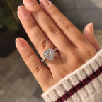 Heart Cut Diamond Ring with Round Diamond Halo Style