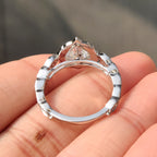 Heart Cut Diamond Ring with Round Diamond Halo Style