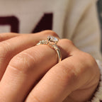 Heart Cut Diamond Ring With Round Side Stones