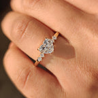 Heart Cut Diamond Ring With Round Side Stones