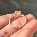 Heart Cut Diamond Ring With Round Side Stones