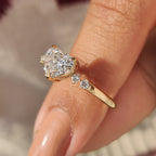 Heart Cut Diamond Ring With Round Side Stones