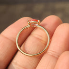 Pink Round Rose Cut Diamond Solitaire Engagement Ring