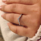 V Shaped Wedding Band - Round Brilliant Cut