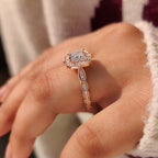 Halo Style Princess Cut Vintage Diamond Engagement Ring