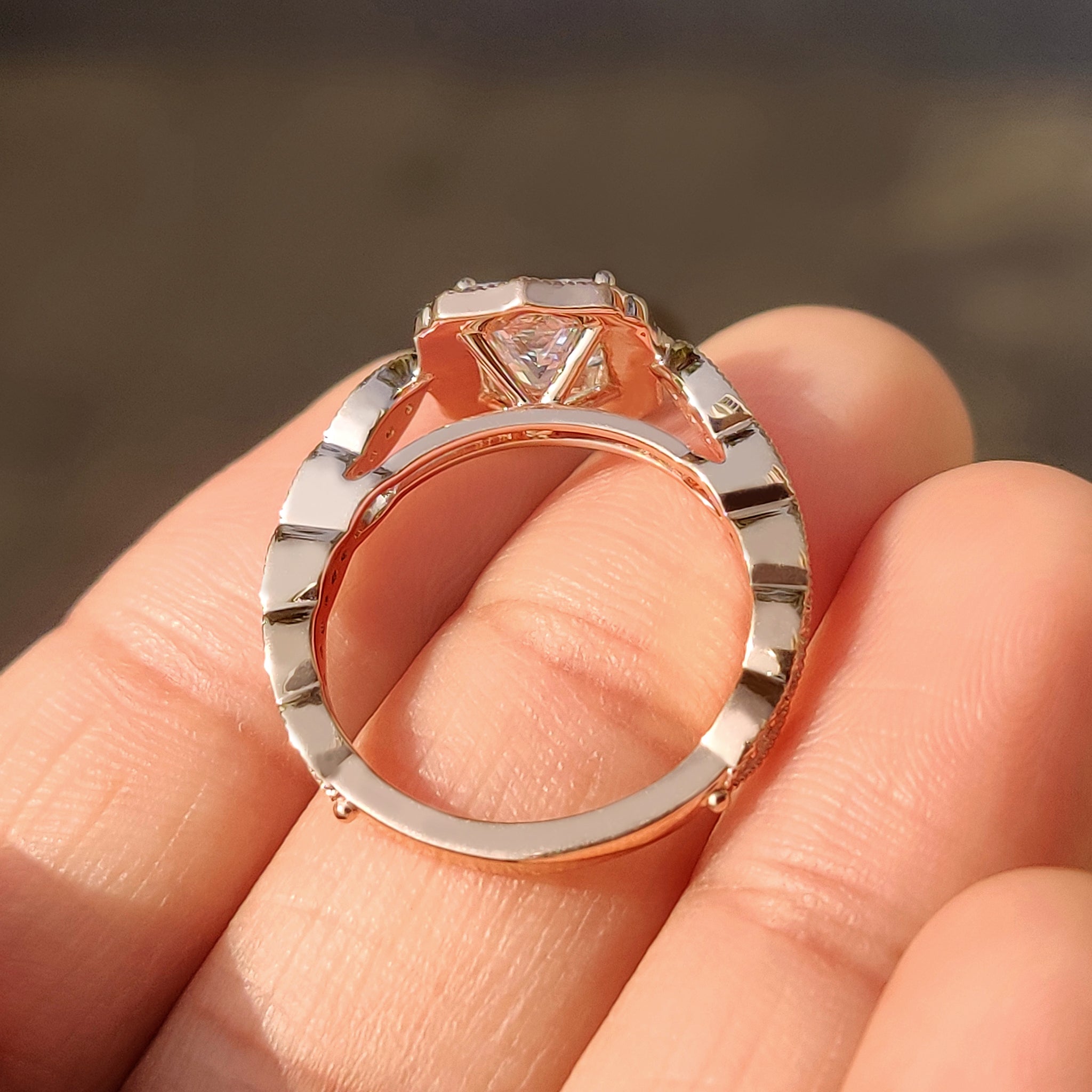 Halo Style Princess Cut Vintage Diamond Engagement Ring