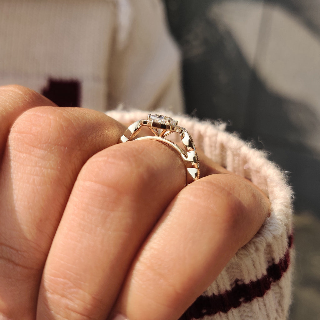 Elongated Cushion Cut Engagement Ring in Vintage Style
