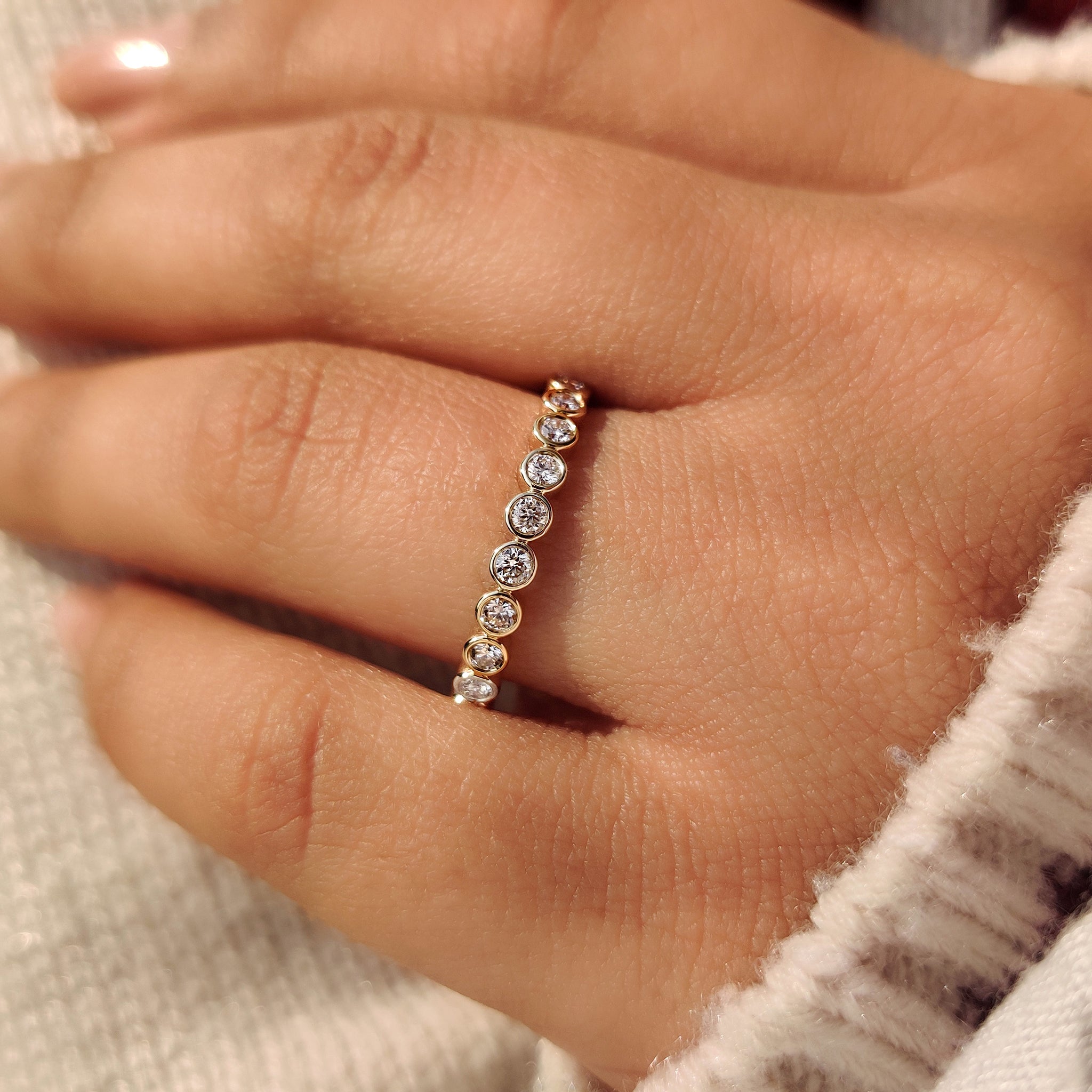 Bezel Set Eternity Round Diamond Wedding Band