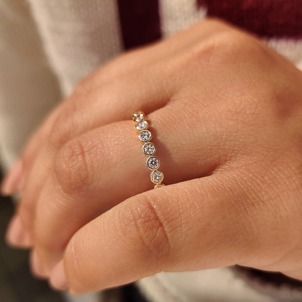 Bezel Set Eternity Round Diamond Wedding Band