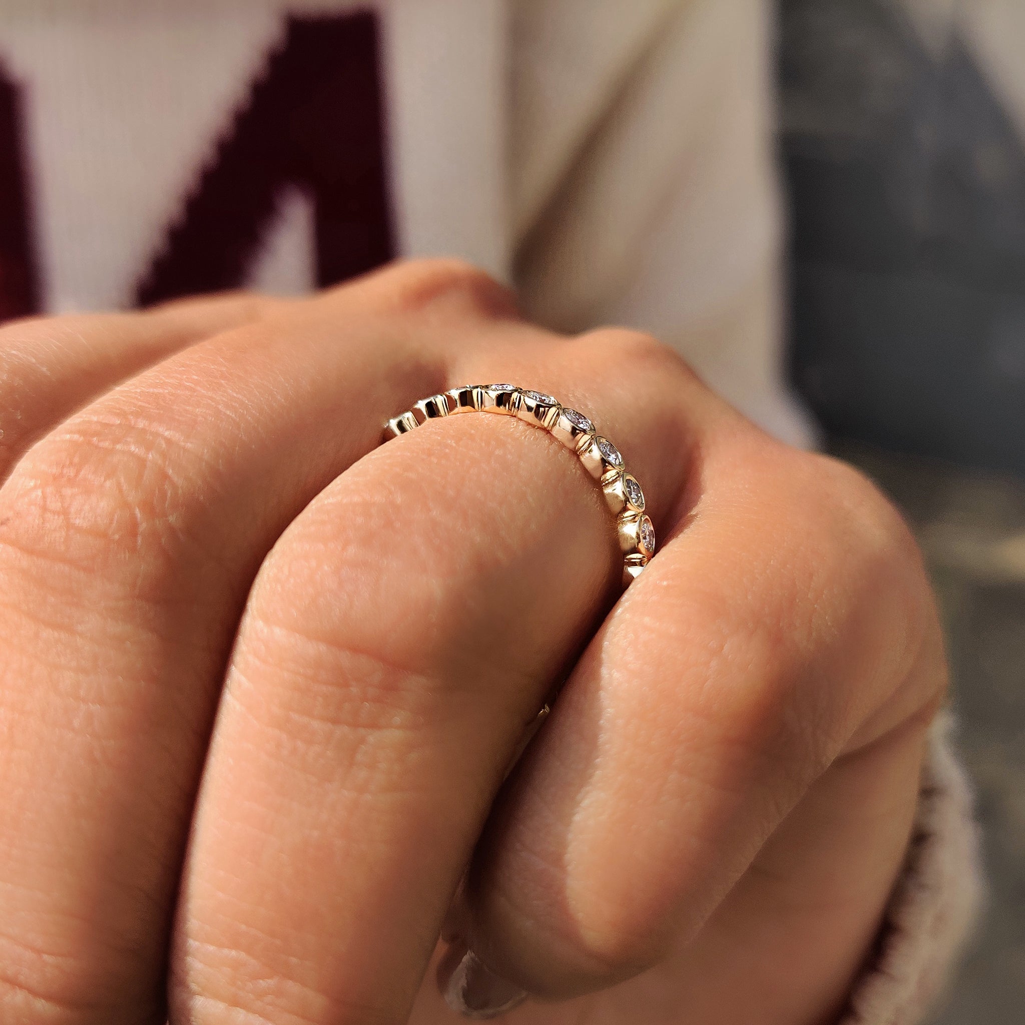 Bezel Set Eternity Round Diamond Wedding Band Secondary image